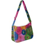 Colorful Abstract Patterns Zip Up Shoulder Bag