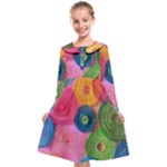 Colorful Abstract Patterns Kids  Midi Sailor Dress