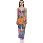 Colorful Abstract Patterns V-Neck Camisole Jumpsuit