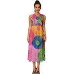 Colorful Abstract Patterns Sleeveless Round Neck Midi Dress