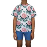 Flowers Hydrangeas Kids  Short Sleeve Swimwear