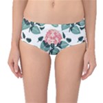 Flowers Hydrangeas Mid-Waist Bikini Bottoms