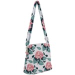Flowers Hydrangeas Zipper Messenger Bag