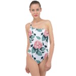 Flowers Hydrangeas Classic One Shoulder Swimsuit