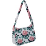Flowers Hydrangeas Zip Up Shoulder Bag