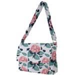 Flowers Hydrangeas Full Print Messenger Bag (L)