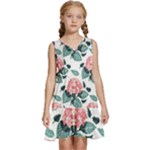 Flowers Hydrangeas Kids  Sleeveless Tiered Mini Dress
