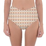 Geometric Tribal Pattern Design Reversible High-Waist Bikini Bottoms