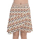 Geometric Tribal Pattern Design Chiffon Wrap Front Skirt
