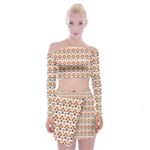 Geometric Tribal Pattern Design Off Shoulder Top with Mini Skirt Set