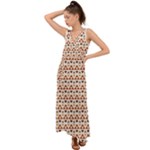 Geometric Tribal Pattern Design V-Neck Chiffon Maxi Dress