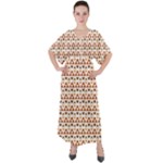 Geometric Tribal Pattern Design V-Neck Boho Style Maxi Dress