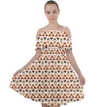 Geometric Tribal Pattern Design Cut Out Shoulders Chiffon Dress