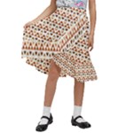 Geometric Tribal Pattern Design Kids  Ruffle Flared Wrap Midi Skirt