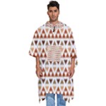 Geometric Tribal Pattern Design Men s Hooded Rain Ponchos