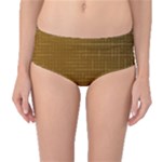 Anstract Gold Golden Grid Background Pattern Wallpaper Mid-Waist Bikini Bottoms