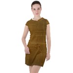 Anstract Gold Golden Grid Background Pattern Wallpaper Drawstring Hooded Dress