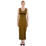 Anstract Gold Golden Grid Background Pattern Wallpaper Fitted Maxi Dress