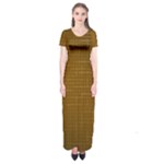 Anstract Gold Golden Grid Background Pattern Wallpaper Short Sleeve Maxi Dress