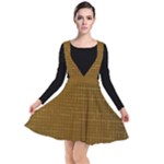 Anstract Gold Golden Grid Background Pattern Wallpaper Plunge Pinafore Dress