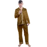 Anstract Gold Golden Grid Background Pattern Wallpaper Men s Long Sleeve Satin Pajamas Set