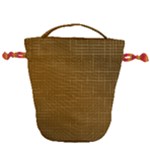Anstract Gold Golden Grid Background Pattern Wallpaper Drawstring Bucket Bag