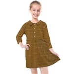Anstract Gold Golden Grid Background Pattern Wallpaper Kids  Quarter Sleeve Shirt Dress