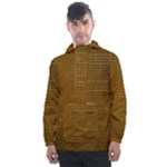 Anstract Gold Golden Grid Background Pattern Wallpaper Men s Front Pocket Pullover Windbreaker