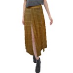 Anstract Gold Golden Grid Background Pattern Wallpaper Velour Split Maxi Skirt