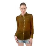 Anstract Gold Golden Grid Background Pattern Wallpaper Long Sleeve Chiffon Shirt