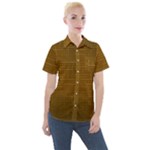 Anstract Gold Golden Grid Background Pattern Wallpaper Women s Short Sleeve Pocket Shirt