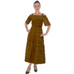 Anstract Gold Golden Grid Background Pattern Wallpaper Shoulder Straps Boho Maxi Dress 