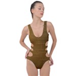 Anstract Gold Golden Grid Background Pattern Wallpaper Side Cut Out Swimsuit