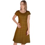 Anstract Gold Golden Grid Background Pattern Wallpaper Classic Short Sleeve Dress
