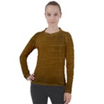 Anstract Gold Golden Grid Background Pattern Wallpaper Women s Pique Long Sleeve T-Shirt