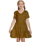 Anstract Gold Golden Grid Background Pattern Wallpaper Kids  Short Sleeve Tiered Mini Dress