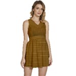 Anstract Gold Golden Grid Background Pattern Wallpaper Sleeveless High Waist Mini Dress