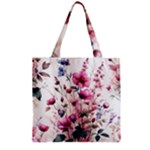 Flora Floral Flower Petal Zipper Grocery Tote Bag