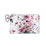 Flora Floral Flower Petal Canvas Cosmetic Bag (Small)
