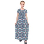 Abstract Mandala Seamless Background Texture Kids  Short Sleeve Maxi Dress