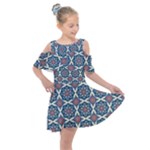 Abstract Mandala Seamless Background Texture Kids  Shoulder Cutout Chiffon Dress