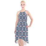 Abstract Mandala Seamless Background Texture High-Low Halter Chiffon Dress 