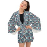 Abstract Mandala Seamless Background Texture Long Sleeve Kimono