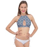 Abstract Mandala Seamless Background Texture Cross Front Halter Bikini Top