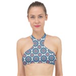 Abstract Mandala Seamless Background Texture High Neck Bikini Top