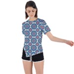 Abstract Mandala Seamless Background Texture Asymmetrical Short Sleeve Sports T-Shirt