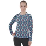 Abstract Mandala Seamless Background Texture Women s Pique Long Sleeve T-Shirt