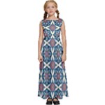 Abstract Mandala Seamless Background Texture Kids  Satin Sleeveless Maxi Dress
