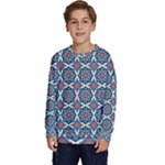 Abstract Mandala Seamless Background Texture Kids  Crewneck Sweatshirt