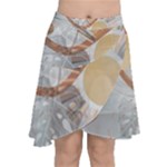 Boho Background Leaves Botanical Chiffon Wrap Front Skirt